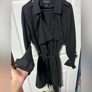 Revamped Elegant Black Trench Coat size Medium